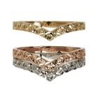 Chevron Textured 10k Gold 3-pc. Stackable Ring Set
