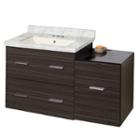 37.75-in. W Wall Mount Dawn Grey Vanity Set For 3h4-in. Drilling Bianca Carara Top Biscuit Um Sink