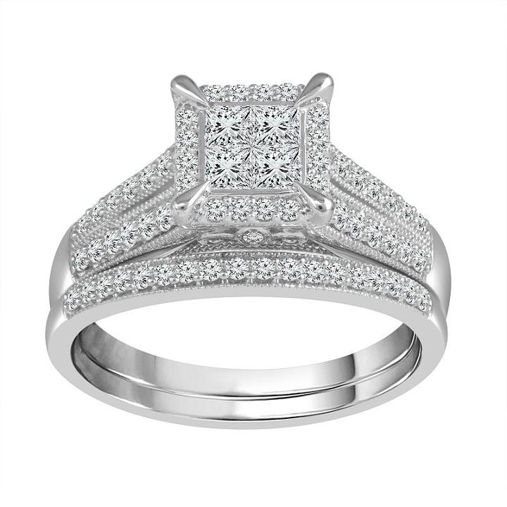 Womens 1 1/2 Ct. T.w. White Diamond 14k Gold Engagement Ring