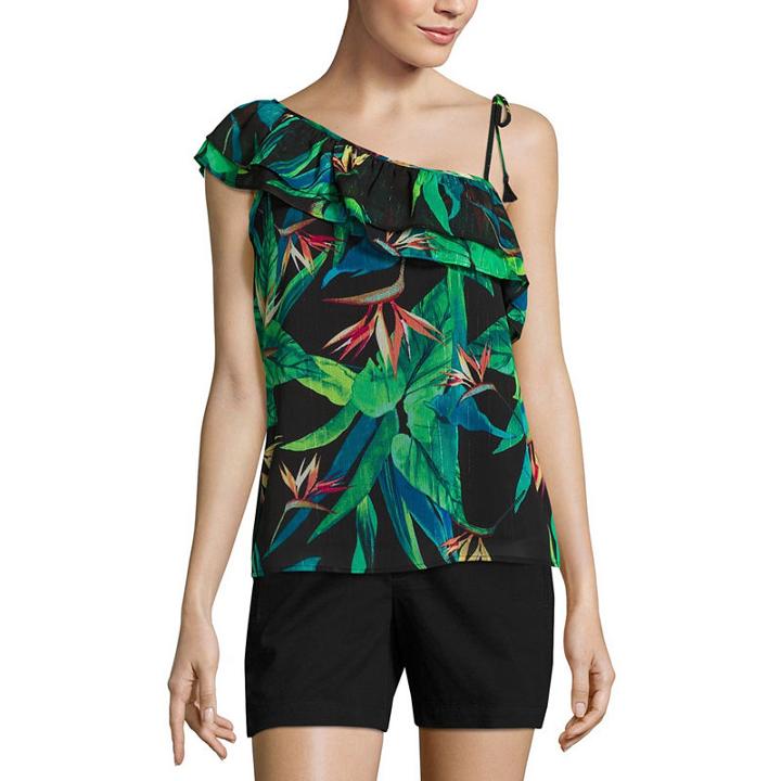 A.n.a Sleeveless Woven Ruffled Blouse