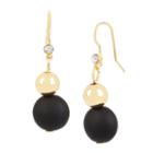 Bleu&trade; Black And Gold Double Drop Earrings