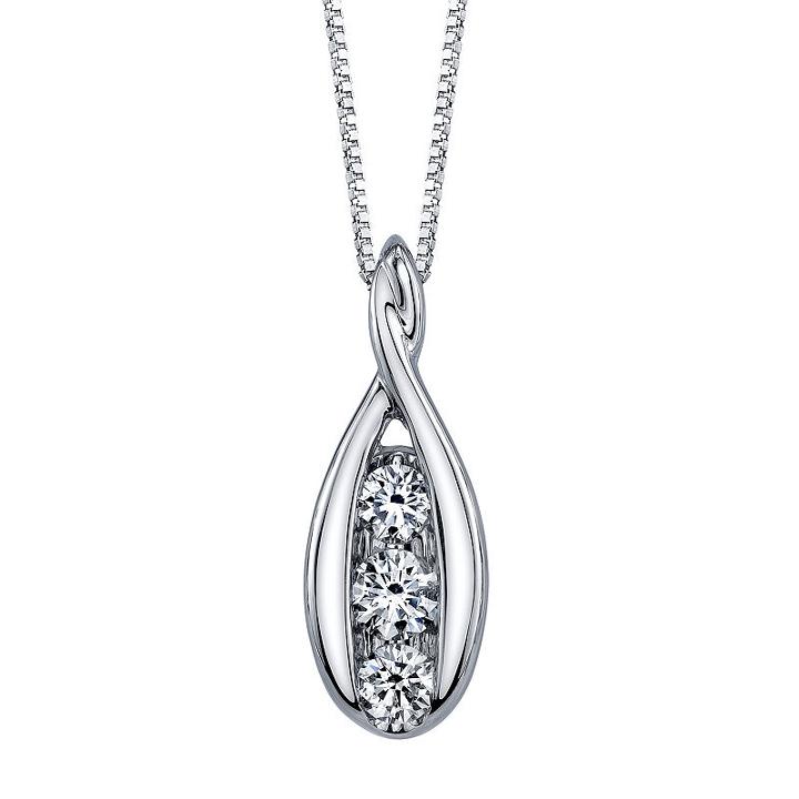 Womens 1/3 Ct. T.w. Genuine White Diamond Pendant