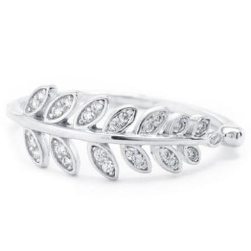 Silver Treasures Sterling Silver Silver Treasures Womens Clear Sterling Silver Band