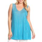 Kaily K. Tank With Radiating Rhinestone Design - Plus