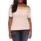 Decree Lace Trim Bodycon Top-juniors Plus