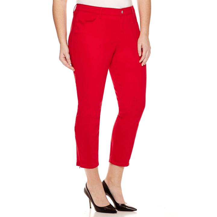 Liz Claiborne City-fit Sateen Skinny Pants - Plus