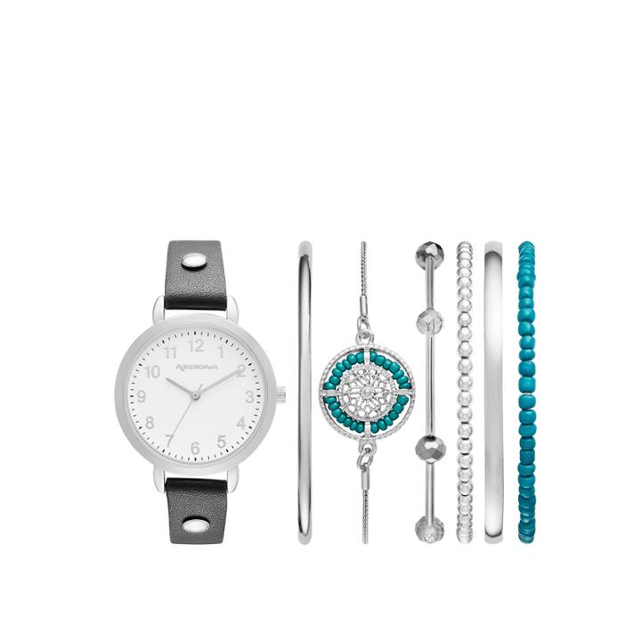 Arizona Womens Black 7-pc. Watch Boxed Set-fmdarz165