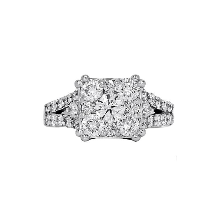 1 Ct. T.w. Diamond 14k White Gold Split-shank Engagement Ring
