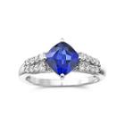 Lab-created Blue & White Sapphire Ring Sterling Silver