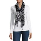 Liz Claiborne Paisley Fringe Pashmina Scarf