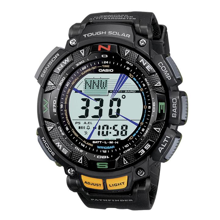 Casio Pathfinder Tough Solar Triple Sensor Mens Black Resin Watch Pag240-1cr
