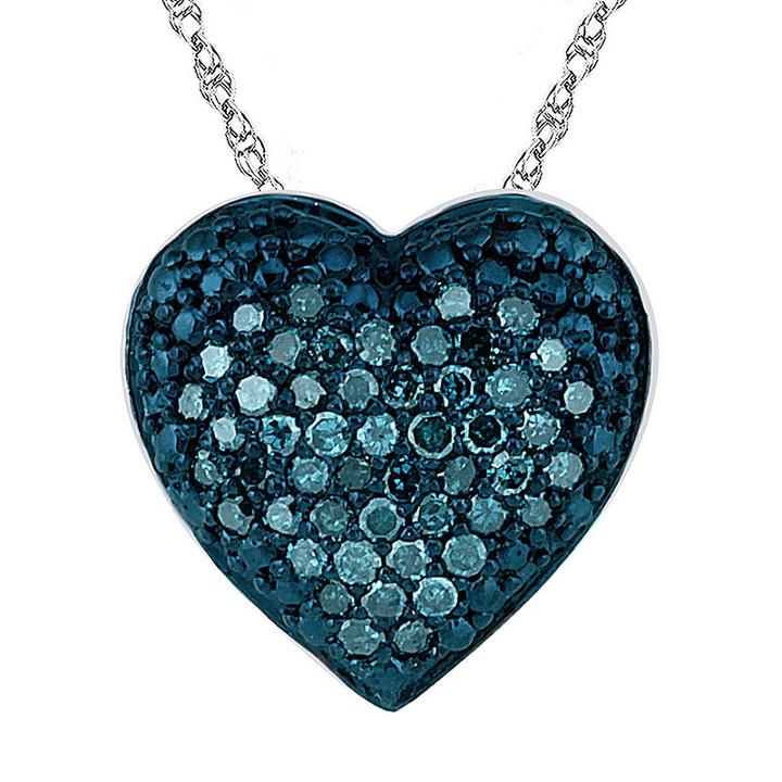 Womens 1/5 Ct. T.w. Blue Diamond Pendant Necklace