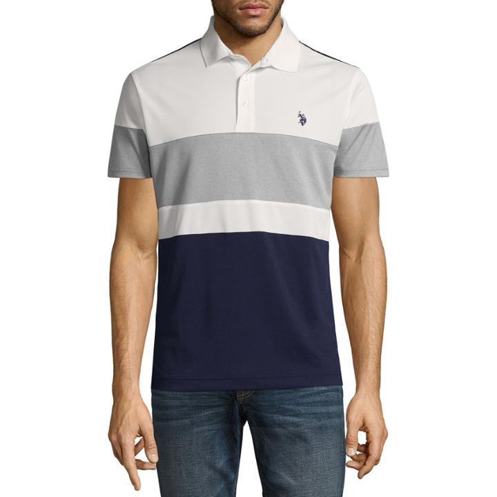 U.s. Polo Assn. Embroidered Wrinkle Resistant Short Sleeve Pique Polo Shirt