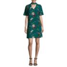 Worthington Short Sleeve Floral Shift Dress