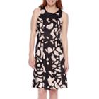 Sl Fashions Sleeveless Abstract Print Fit-and-flare Dress