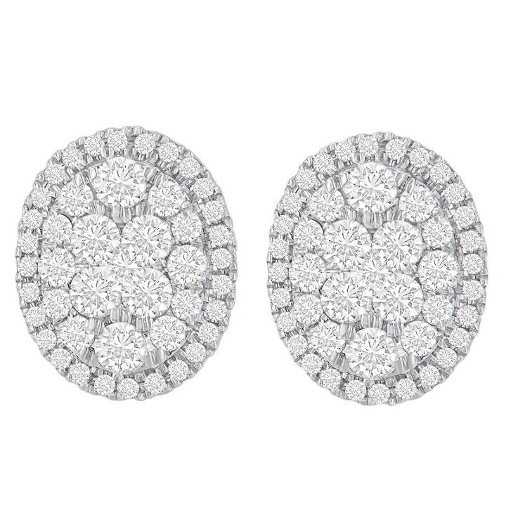 1 3/4 Ct. T.w. Round White Diamond 14k Gold Stud Earrings