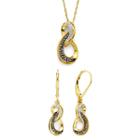 1/5 Ct. T.w. White And Champagne Diamond Infinity Pendant & Earring Boxed Set