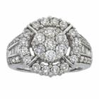 Diamond Blossom Womens 2 Ct. T.w. Genuine Diamond White 14k Gold Cocktail Ring