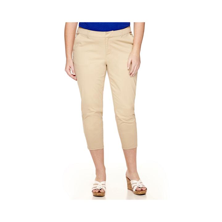 Stylus&trade; Twill Cropped Pants - Plus