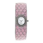 Womens Feather Patterned Closed Bangle Bracelet Watch