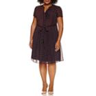 Msk Short Sleeve Shirt Dress-plus