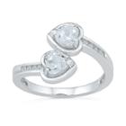 Womens Genuine Diamond White Sterling Silver Cocktail Ring