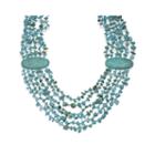 Mixit&trade; Genuine Turquoise Chips Multi-row Necklace