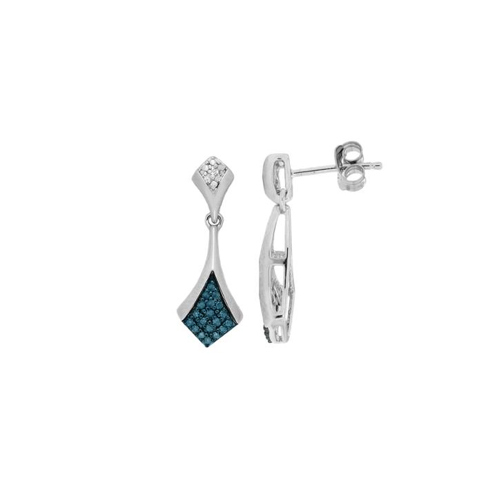 1/5 Ct. T.w. Blue Diamond Sterling Silver Drop Earrings