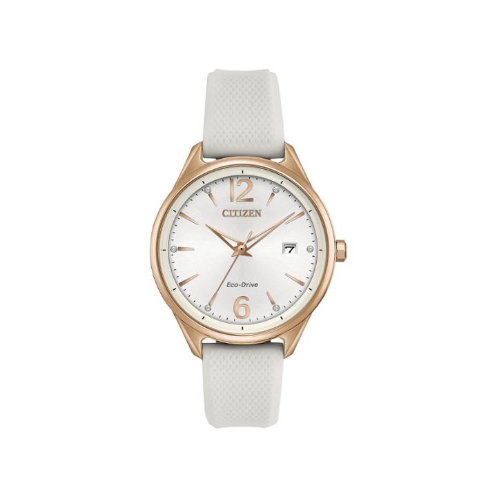 Citizen Womens White Strap Watch-fe6103-00a