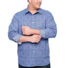Society Of Threads Long Sleeve Geometric Button-front Shirt-big And Tall
