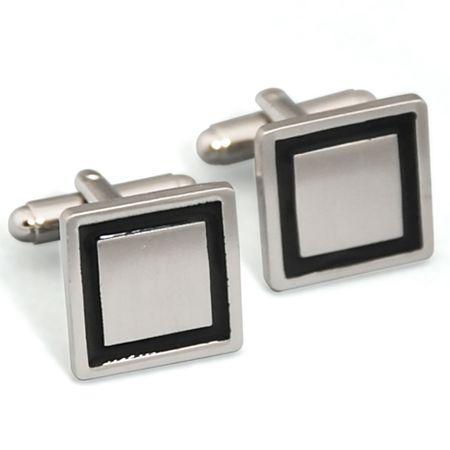 Engravable Black Cufflinks