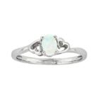 Womens Lab Created Opal White Sterling Silver Solitaire Ring