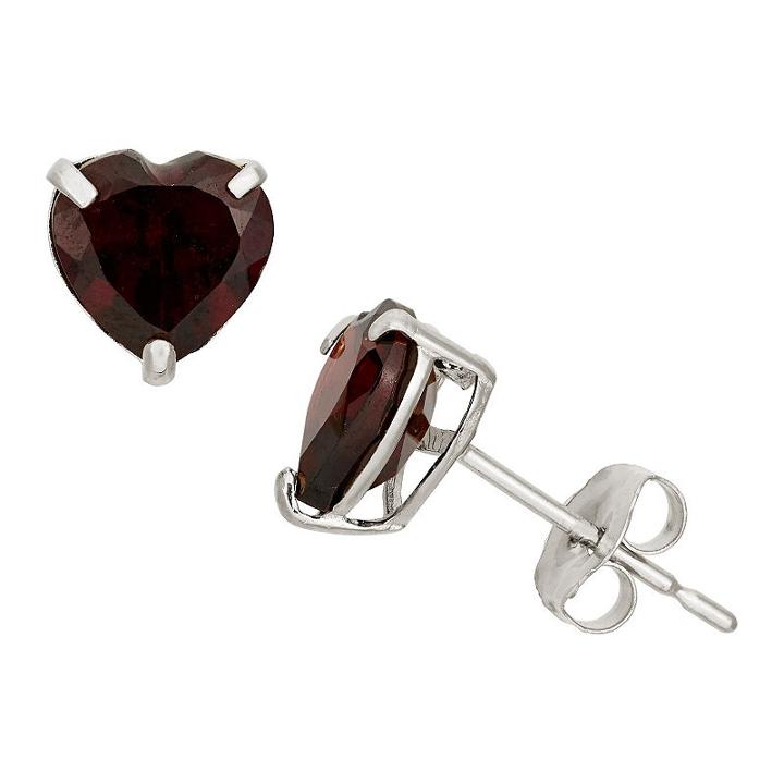 Genuine Red Garnet 10k Gold 6.1mm Stud Earrings