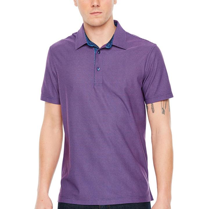 Society Of Threads Short Sleeve Pattern Pique Polo Shirt