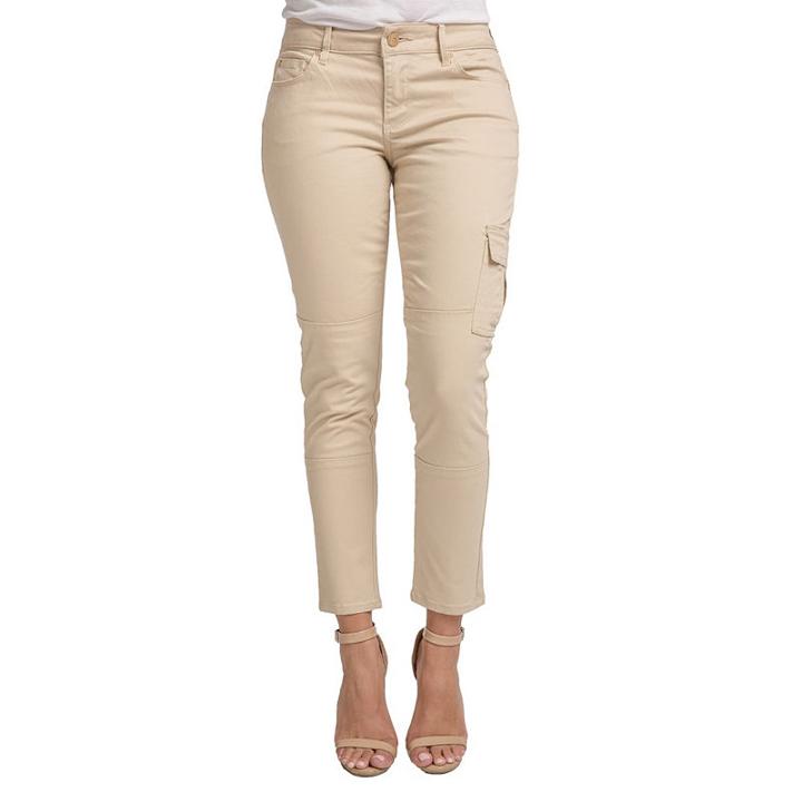 Chino Twill Khaki 5-pocket Skinny Ankle Length Cargo Pants
