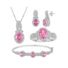 Lab-created Pink Sapphire And Cubic Zirconia 4-pc. Boxed Jewelry Set