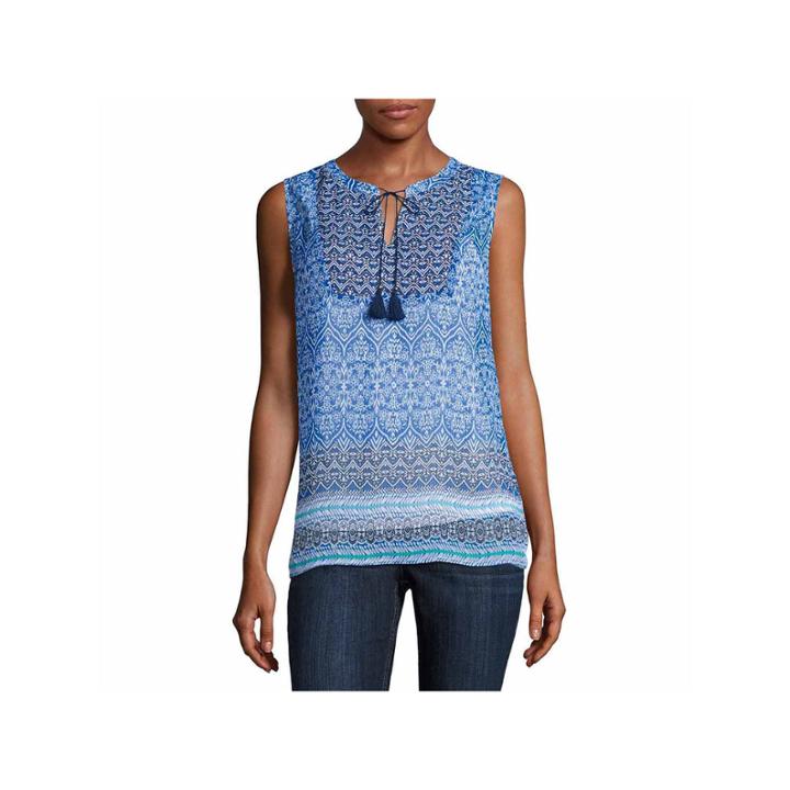 Liz Claiborne Woven Tank Top-talls