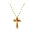 Lab-created Ruby And White Sapphire Cross Pendant Necklace