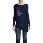 Liz Claiborne Long Sleeve Embriodered Sweater- Talls