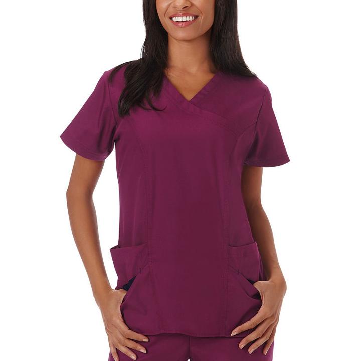 White Swan Fundamentals Womens V Neck Scrub Top-plus