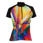 Short Sleeve Abstract Jersey Polo Shirt - Plus
