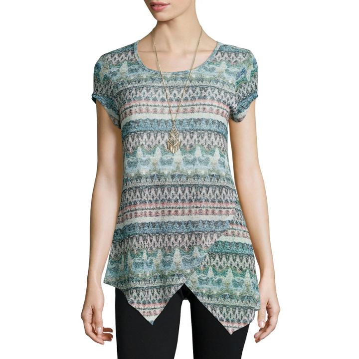 Alyx Cap-sleeve Tunic Top With Necklace