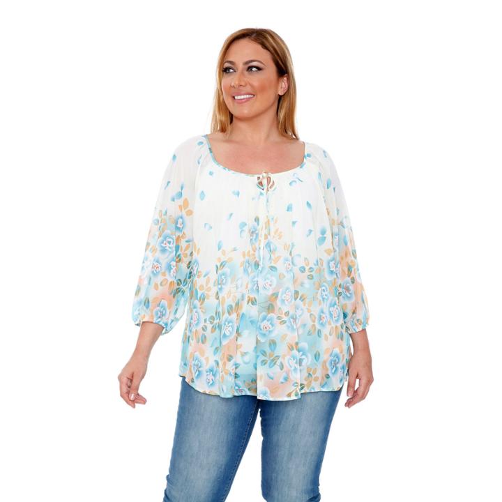 White Mark Desiree Woven Blouse-plus