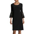 R & M Richards Long-sleeve Lace Shift Dress