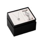 Bulova Womens Silver-tone Watch And Pendant Necklace Heart Box Set 96x136