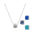 Crystal Sophistication&trade; Multicolor Crystal And Silver-plated Brass Pendant Set
