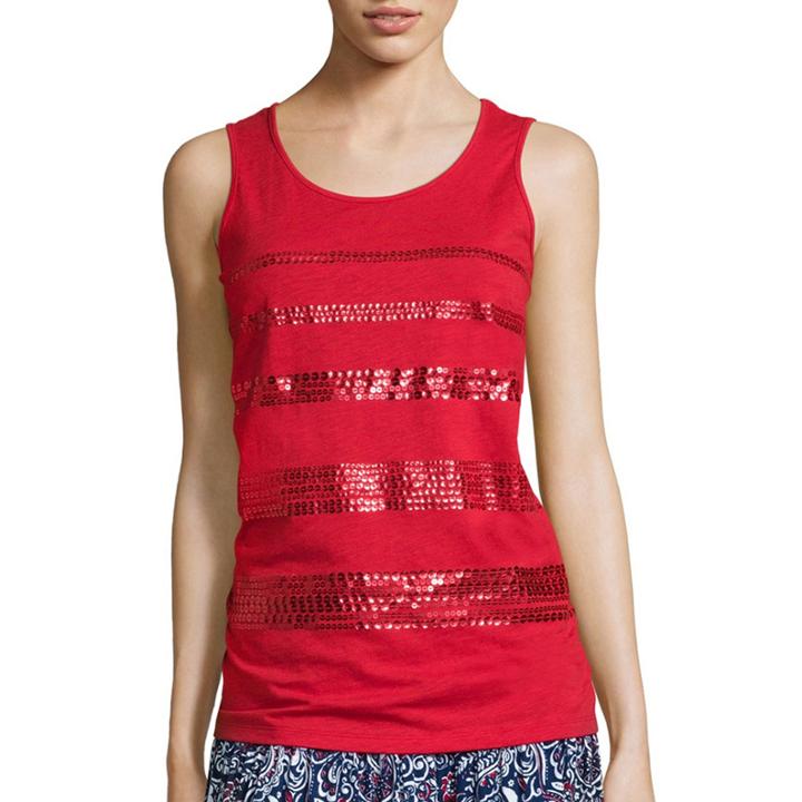 St. John's Bay Sequin Tank Top - Tall