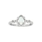 Womens Diamond Accent Lab Created White Opal Sterling Silver Delicate Ring