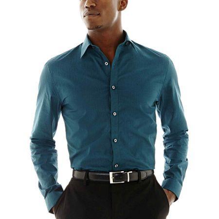 Jf J. Ferrar Long-sleeve Satin Stripe Shirt