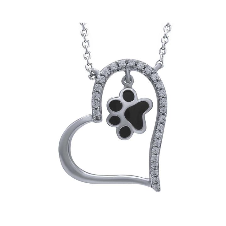 Aspca Tender Voices 1/5 Ct. T.w. Diamond Two-tone Pendant Necklace